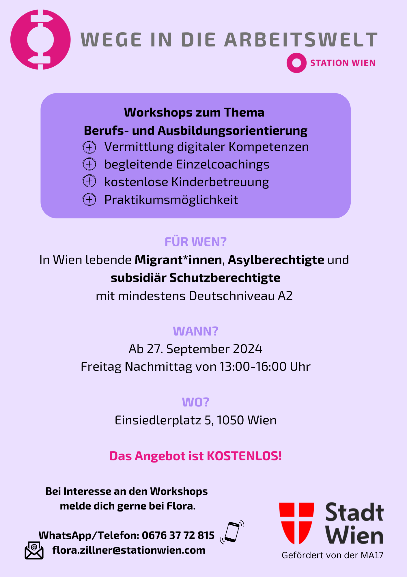 Flyer Wege in die Arbeitswelt